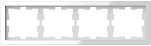 Рамка универсальная Schneider Electric Merten D-Life 4-м. стекло белый кристалл  картинка